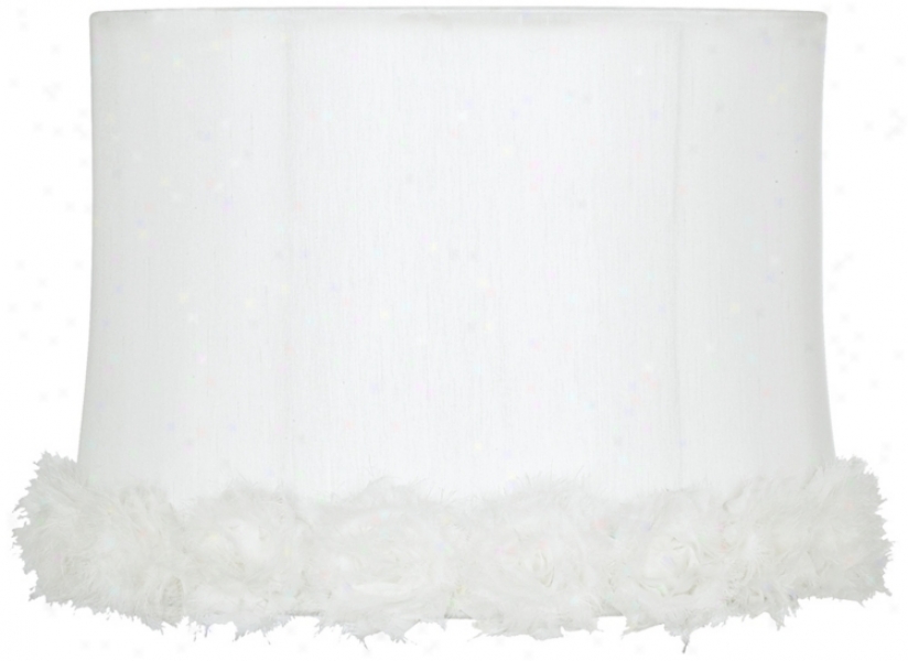 White Rosettes Drum Shade 13x14x10 (spider) (u0986)