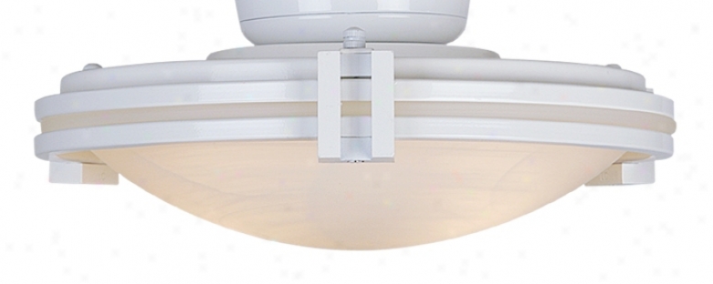 White With Alabaster Glass Fan Light Kit (15682)