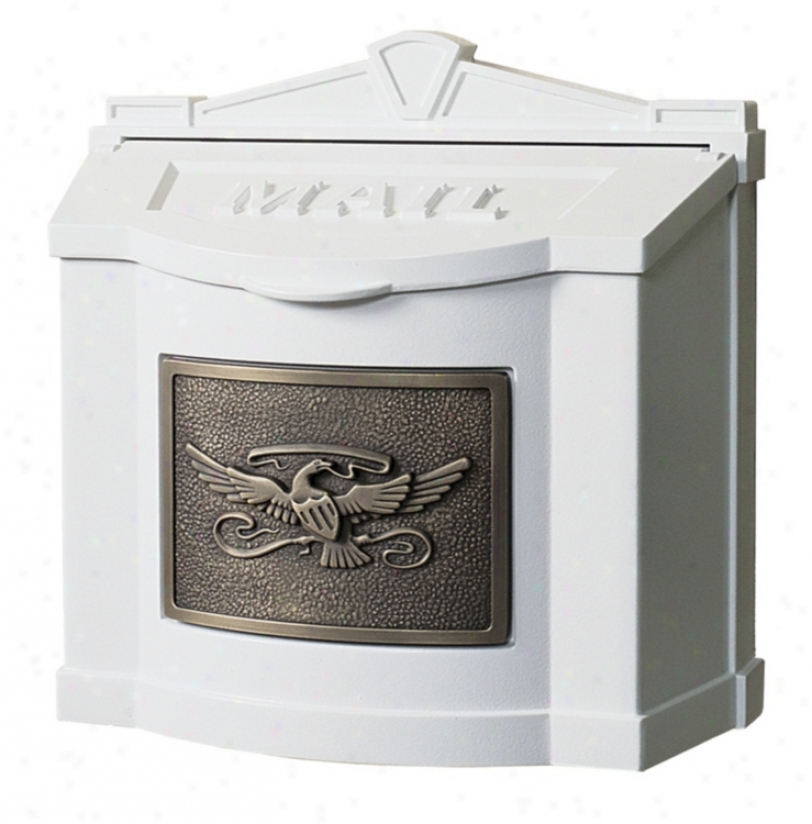 White With Antique Alloy of copper Wallmount Mailbox (74613)