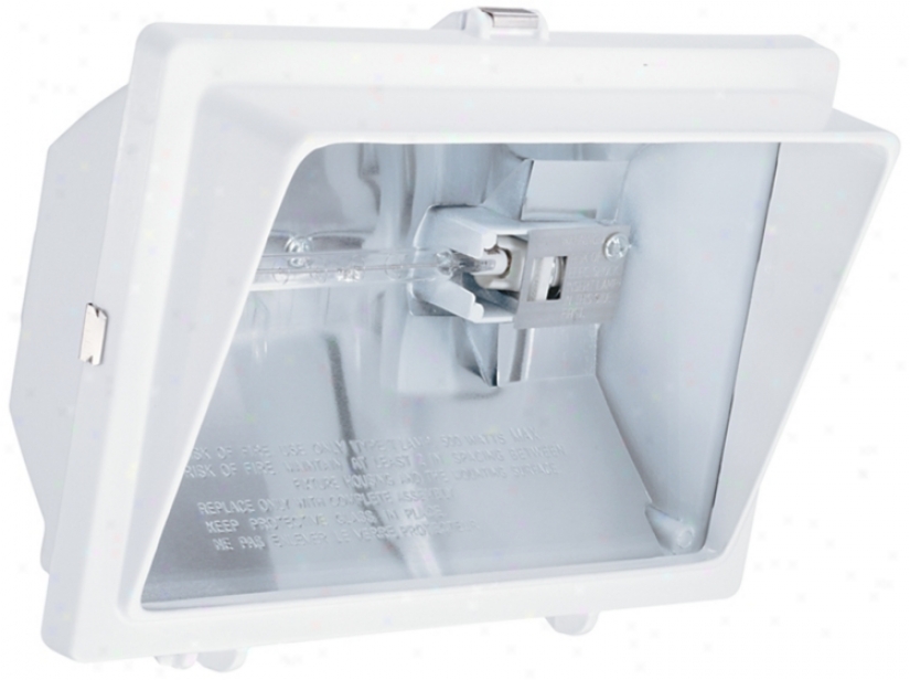 White With Light Visor Halogen Outdoor Flood Wall Light (h9555)