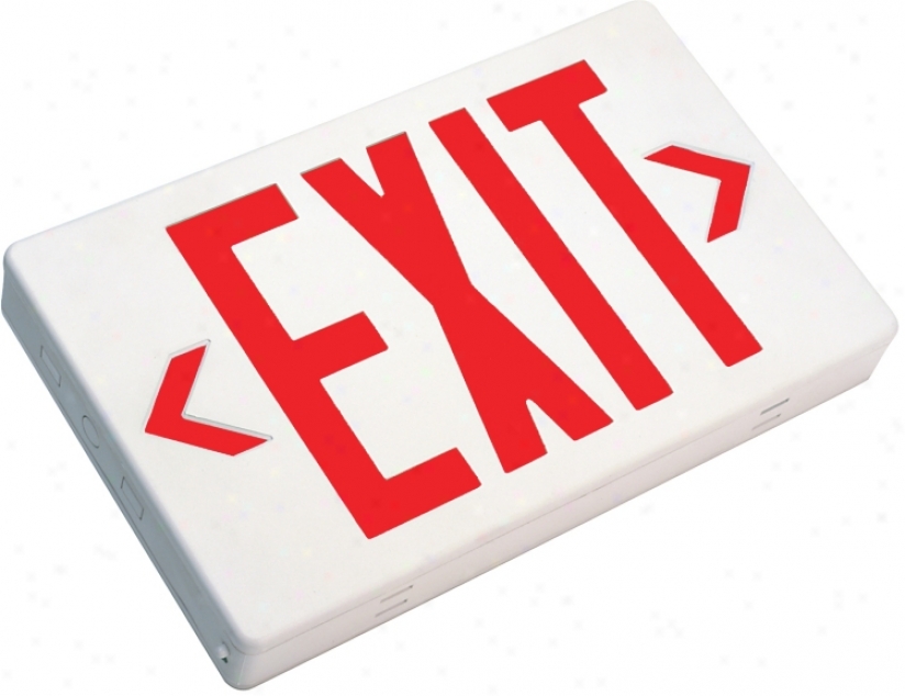 White With Red Ac Only Lec Exit Sign (44045)