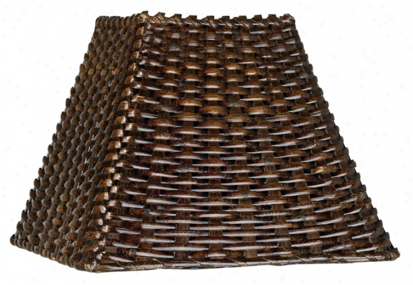 Wicker Square Lamp Shade 4.75x11x8 (spider) (u1248)