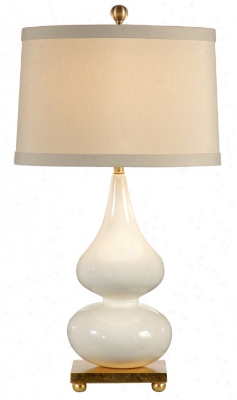 Wildwood White Pinched Porcelain Vase Table Lamp (p4155)