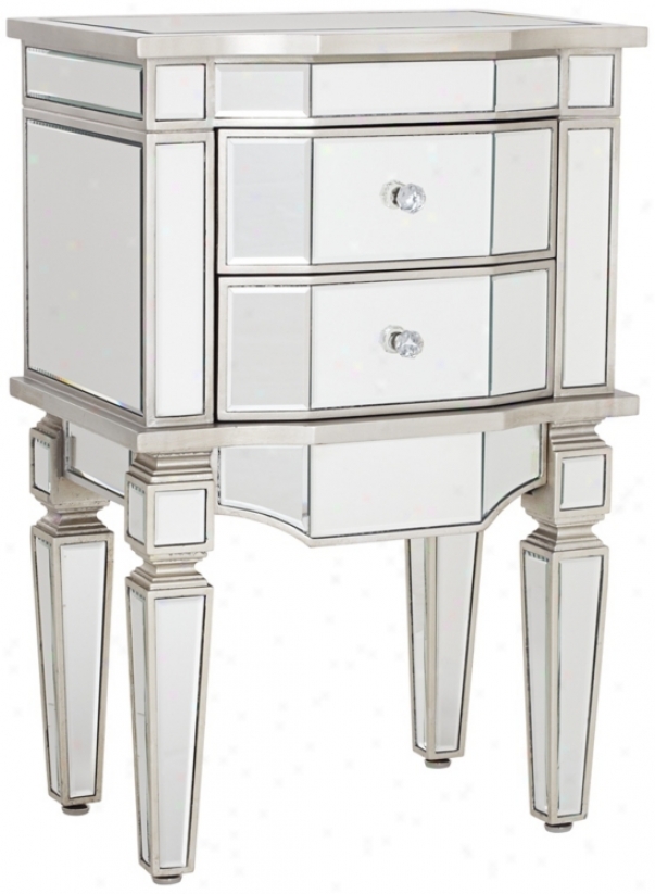 Wilton Mirrrored 2-drawer Acent Table (t8339)