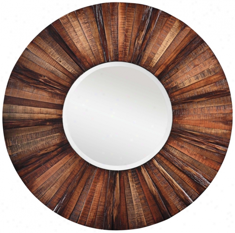 Windswept Sunburst 36" Diameter Round Wall Mirror (p7915)