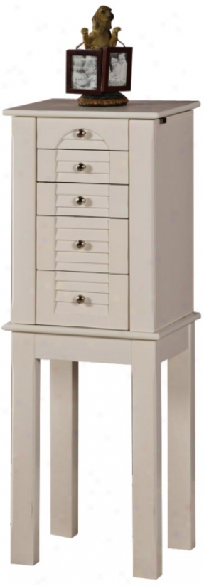 Winnipeg White 4-drawer Jewelry Armoire (t1829)