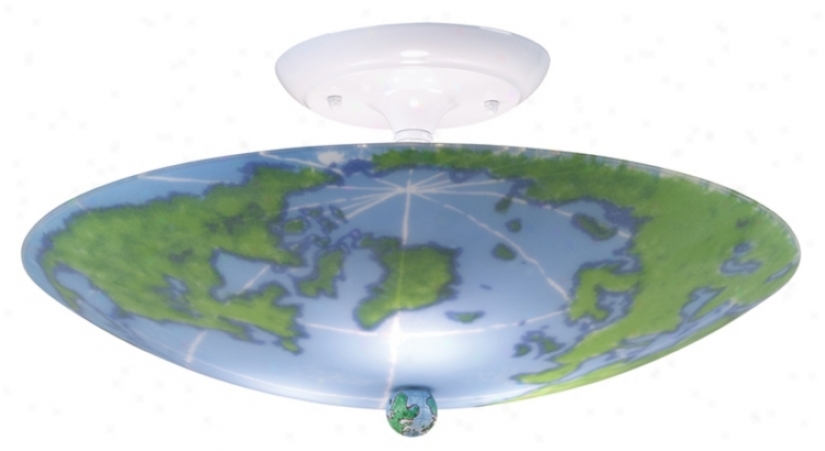 World Map 17" Wide Ceiling Light Fixture (86659)