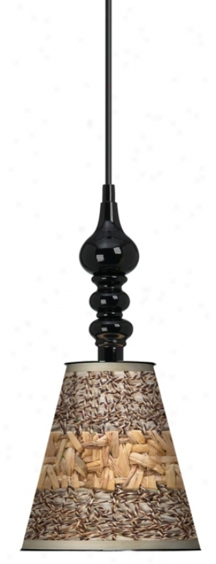 Woven Fundamentals 7 1/2" Remote Black Chandelier (k3337-n8739)