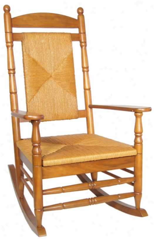 Woven Seat And Back Solid Wood Rocker Chair (t4769)