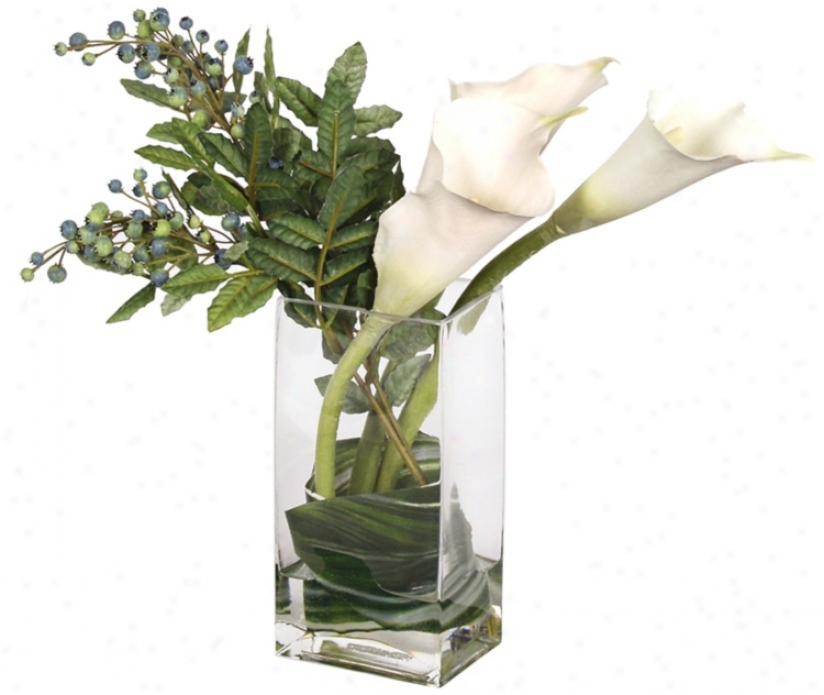 Wrapped Calla In Glass Vase (j7442)