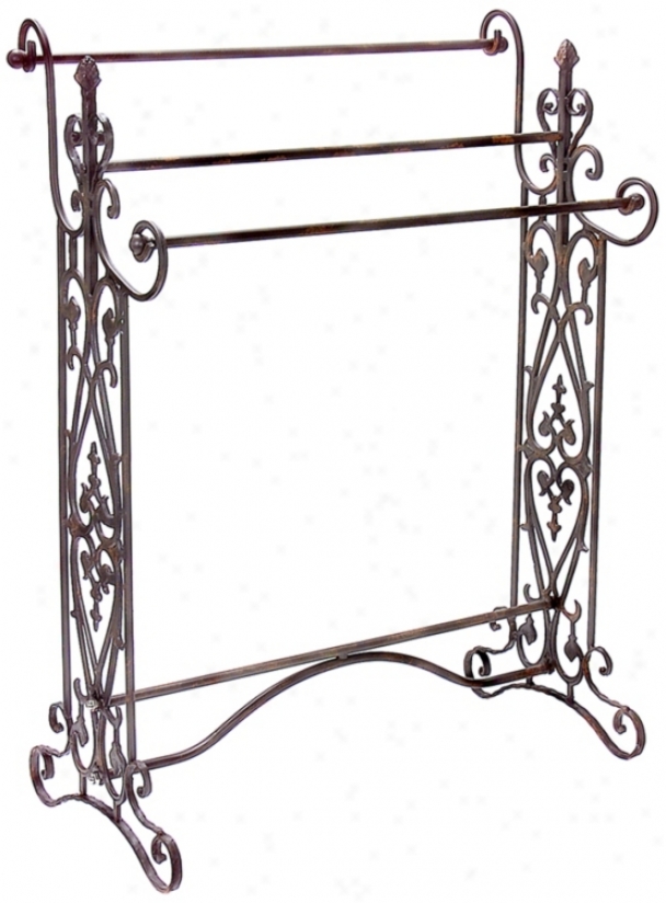 Wrought Iron Scroll Towel Rack (j7227)