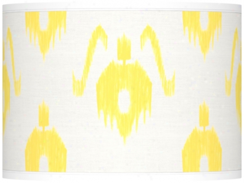 Yellow Ikat Pattern Giclee Lamp Shade 13.5x13.5x10 (spider) (37869-v8339)