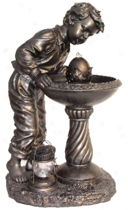 Youthful Boy Antique Bronze Fountain (h5570)