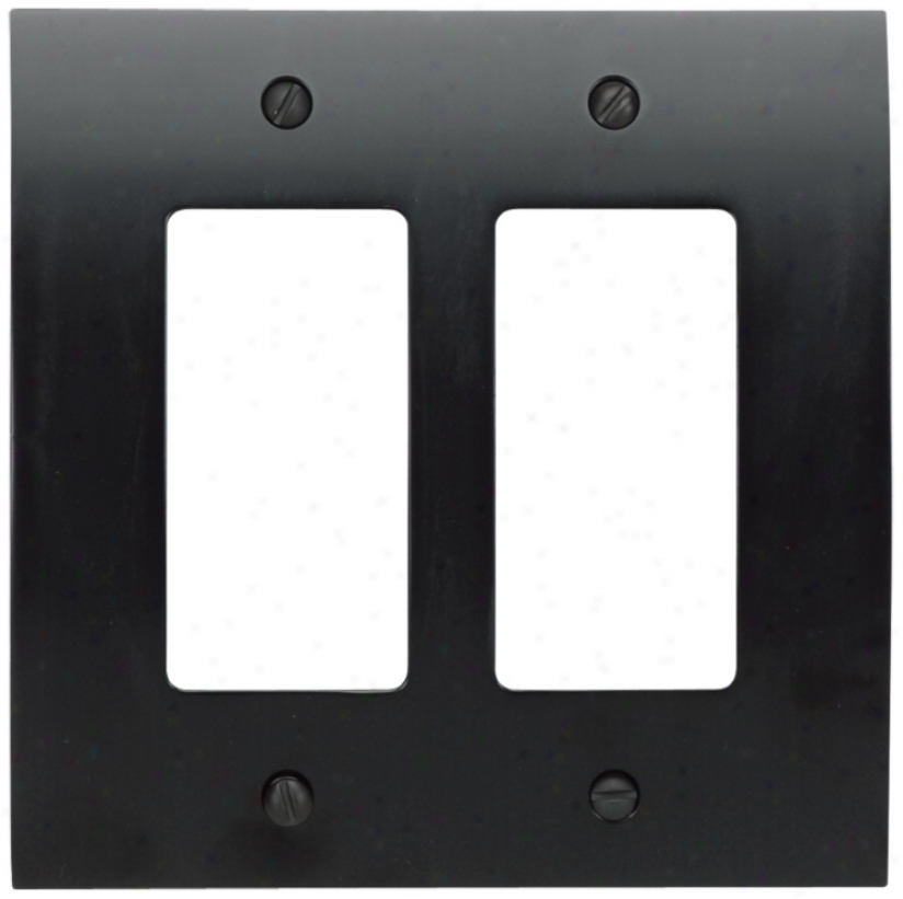 Zephyr Black Double Rocker Cohvex Wall Plate (82277)