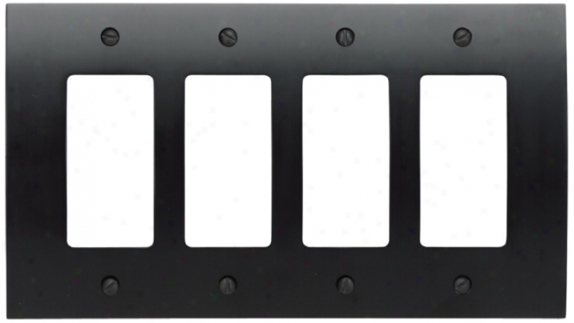 Zepyyr Black Quad Rocker Convex Wall Plate (82344)