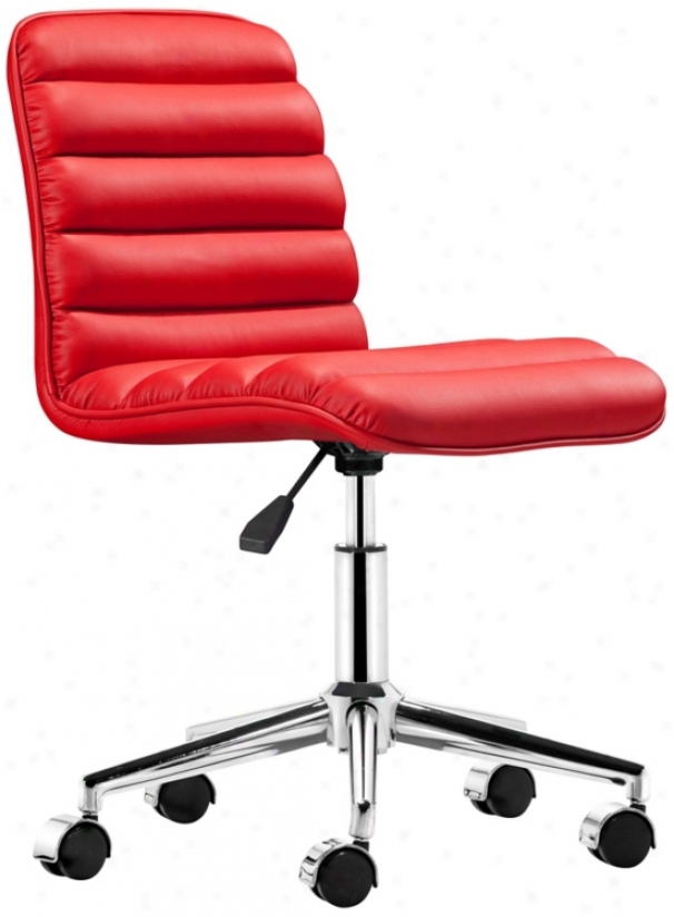 Zuo Admire Red Armless Office Chair (t2467)