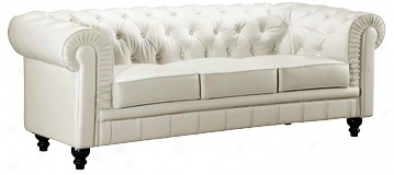 Zuo Aristocrat White Leather Sofa (t7721)