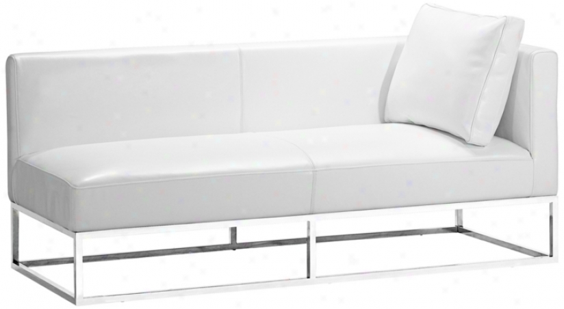 Zuuo Atom White Leather Right Branch Facing Bench Sofa (t2695)