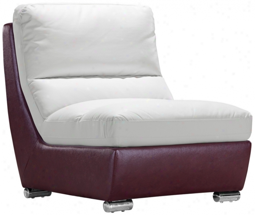 Zuo Bond White & Maroon Modular Middle Seat Chair (t2650)