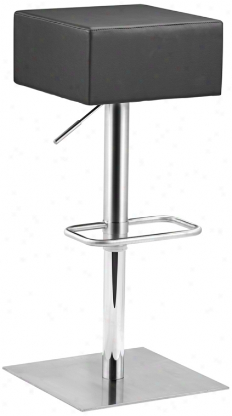 Zuo Butcher Black Adjustaboe Height Bar Or Coubter Stool (t2533)
