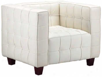 Zo Butt0n Collection White Leather Armchair (g4393)