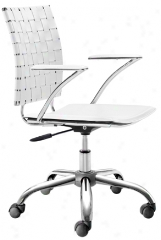 Zuo Criss Cross White Adjustable Office Chair (g6384)