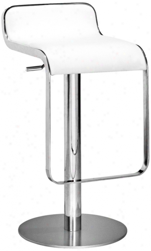 Zuo Equino White Adjustable Height Barstool (g4162)