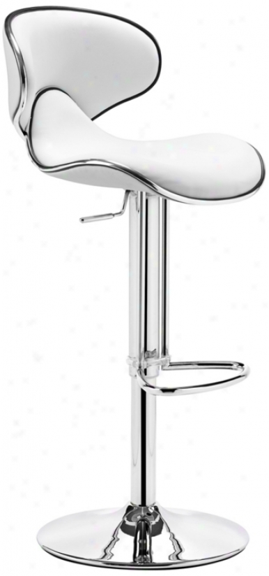 Zuo Fly White Adjustable Contemporary Bar Stool (t2506)
