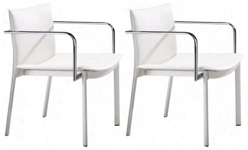 Zuo Gekko White And Chrome Set Of 2 Conference Chairs (g4194)