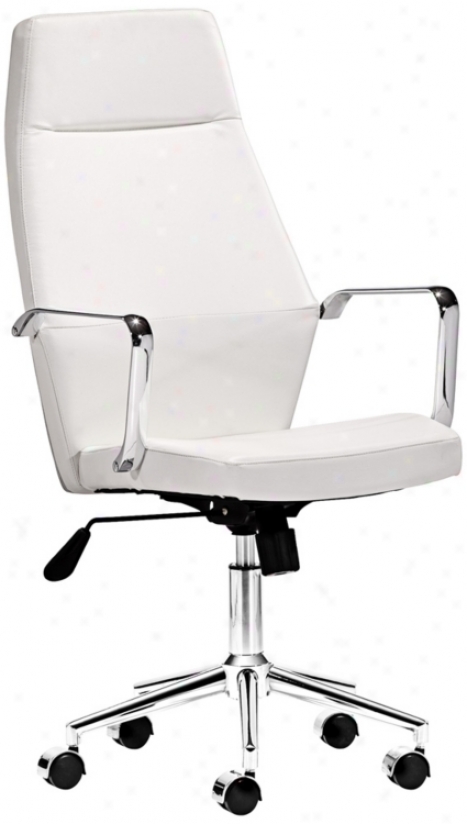 Zuo Holt Collection High Back White Office Chair (v7436)