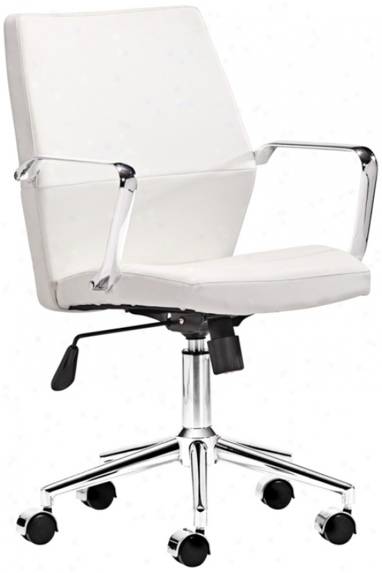 Zuo Holt Collection Low Back White Offfice Chair (v7442)