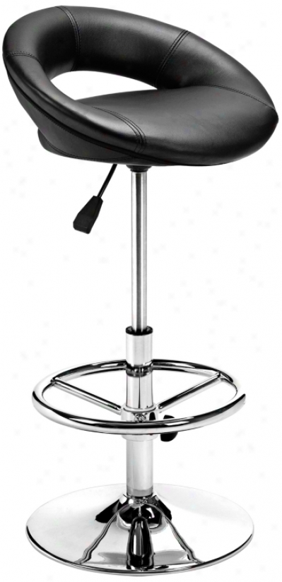 Zuo Pluto Black Adjustable Height Bar Or Counter Stool (g4158)