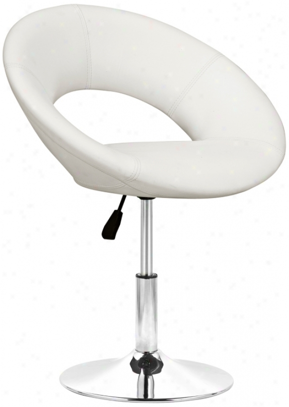 Zuo Pluto White Leatherette Contemporary Chair (g4248)