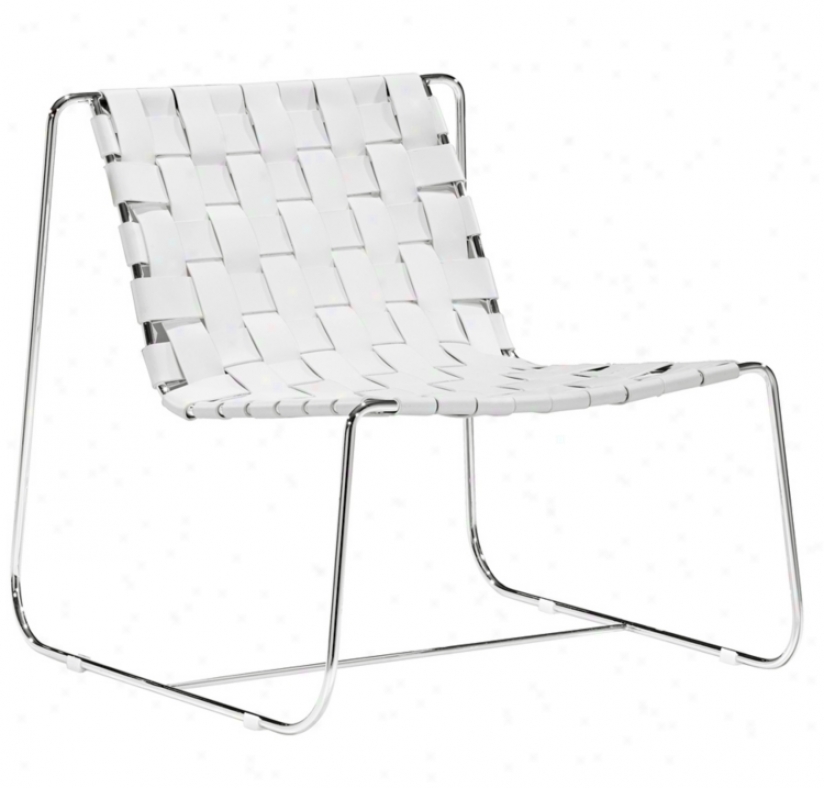 Zuo Prospect Park White Leather Lounge Chair (v7742)