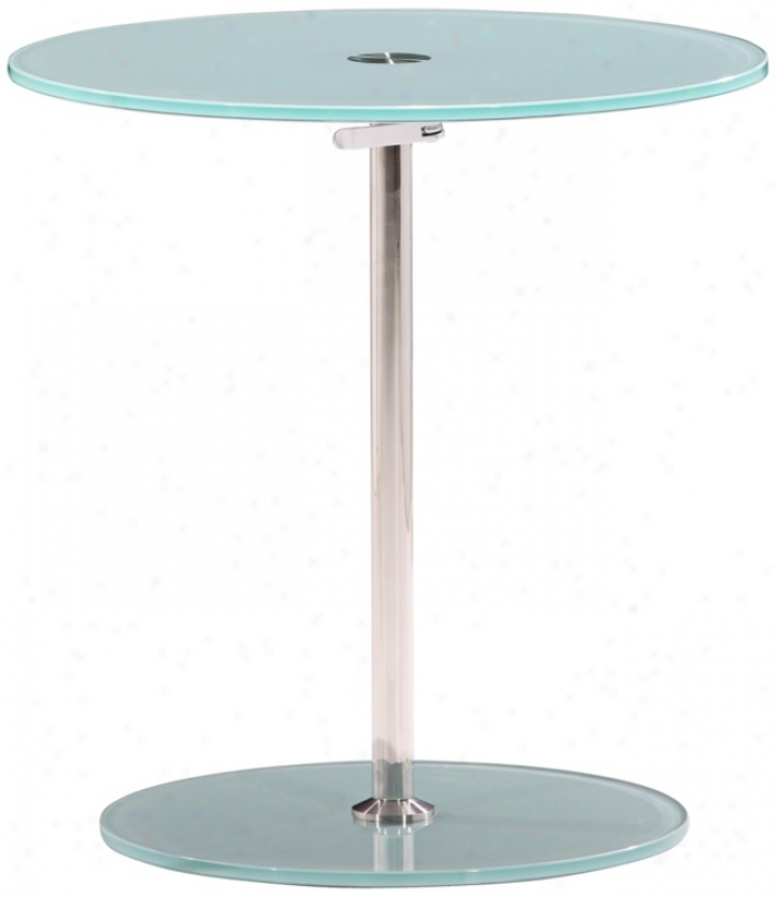 Zuo Radical Adjustable Chrome And Frosted Glass Side Table (v9147)