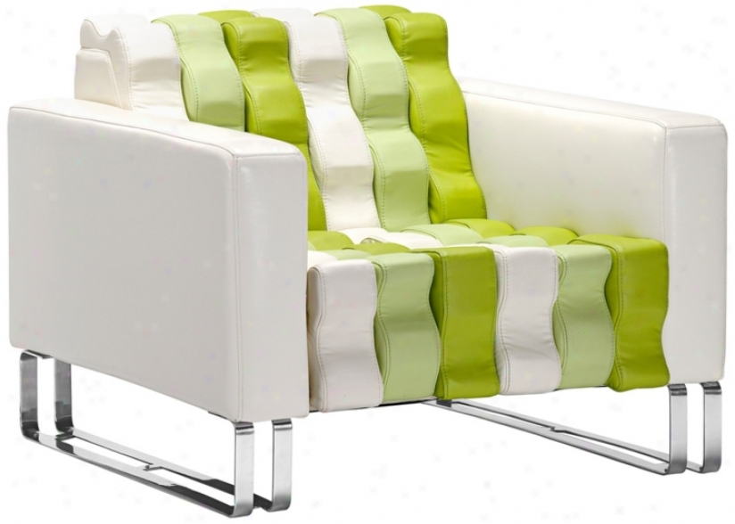 Zuo Fret White & Pear Leatherette Chair (t2691)