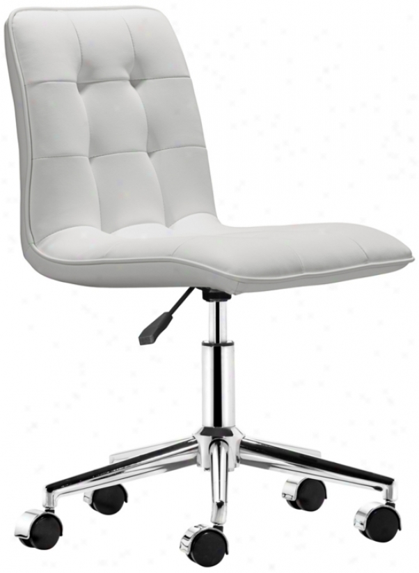 Zuo Scout White Armless Office Chair (t2476)