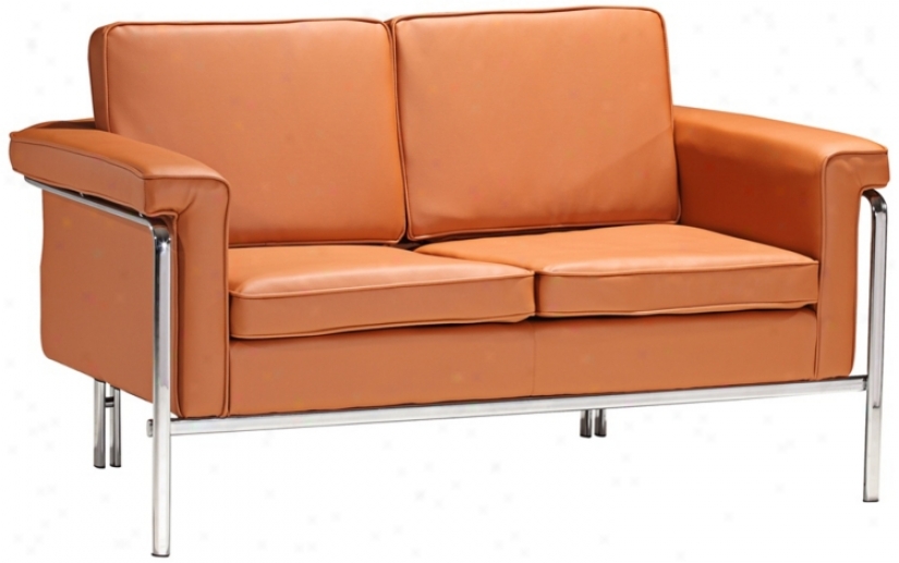 Zuo Singular Terracotta Leatherette And Chtome Have a passionate affection for Seat (v7671)