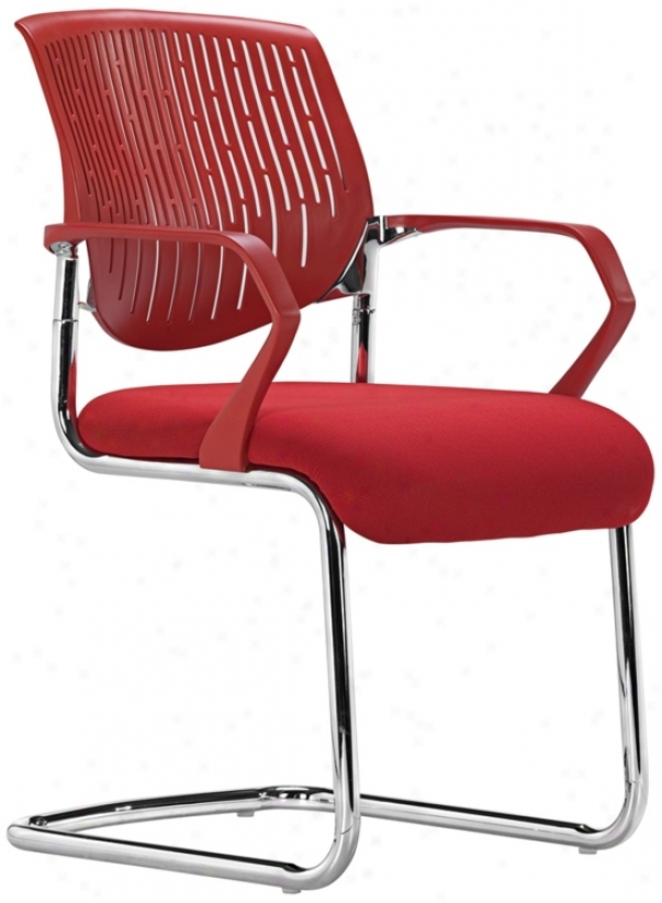 Zuo Synergy Red Sled Conference Chair (t2464)