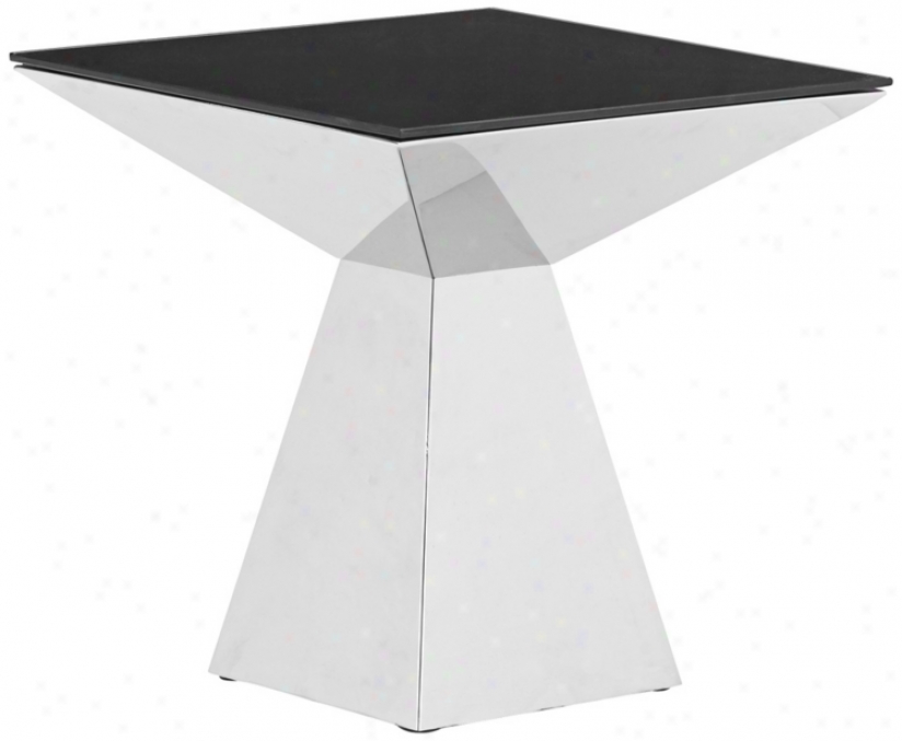 Zuo Tyrell Unsullied Steel And Black Glass Coffee Table (v8405)