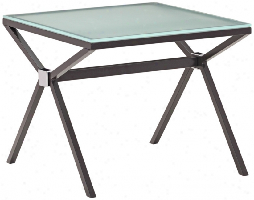 Zuo Xert Smoke Glass Modern Side Table (v9171)