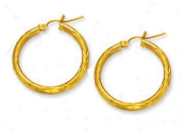 10k Yellow 3 Mm Hoop Earrings