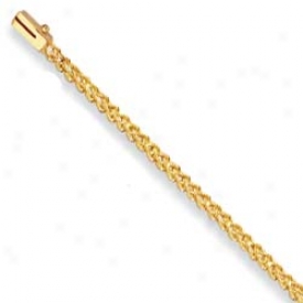 10k Yellow 3 Mm Wheat Design Bracelet - 7 Inch