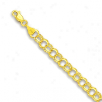 10k Yellow 4 Mm Charm Bracelet - 7 Inch