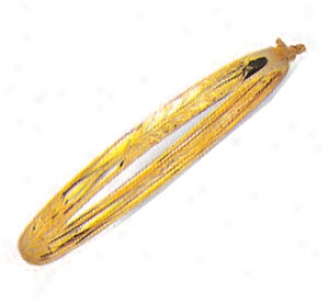 10k Yellow 4 Mm Childrens Diamond-uct Bangle - 5.5 Inch