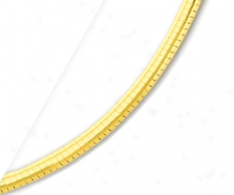 10k Yellow 4 Mm Omega Bracelet - 7 Inch