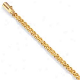 10k Yellow 4 Mm Wheat Design Bracelet - 7 Inch