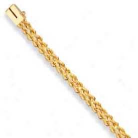 10k Yellow 5 Mm Wheat Design Bracelet - 7 Inch