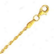 10k Yellow Gold 16 Inch X 2.0 Mm Rope Chain Necklace