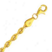 10k Yellow Gold 18 Inch X 3.5 Mm Rope Chain Necklace